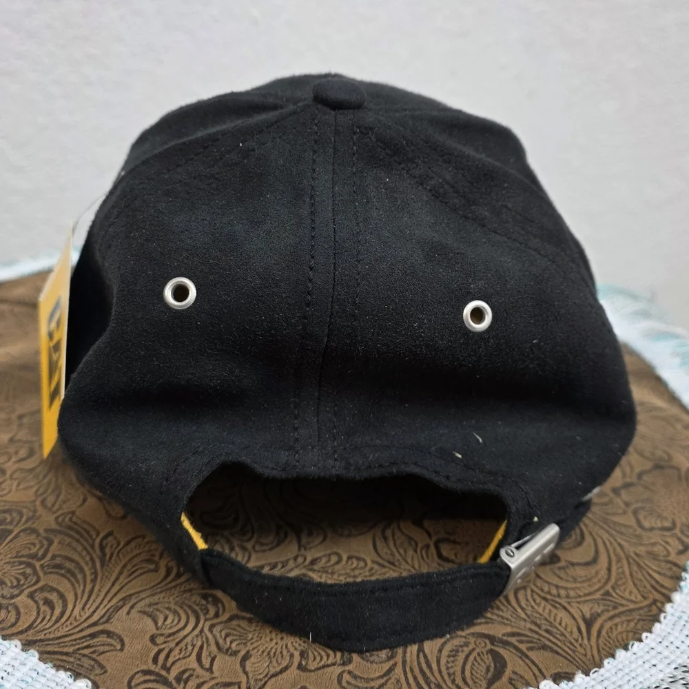 NWT Tucker Cat Hat Black Suede and Yellow Embroidered Logo Cap - Cat
